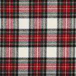 Garngefärbter karierter Baumwollflanell in Rot und Ecru, angeraut, 145 cm breit, 150 g/m².
