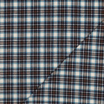 Garngefärbter karierter Baumwollflanell in Natur Blau Braun
