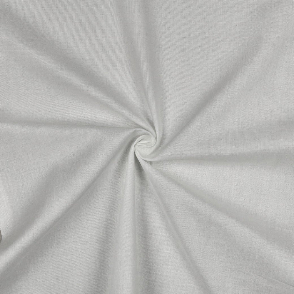 Weisse Baumwollpopeline als Meterware, einfarbiger Stoff aus 100 % Baumwolle, 150 cm breit, 125 g/m².