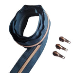 Reissverschluss & Zipper im Set (Kupfer/Petrol)