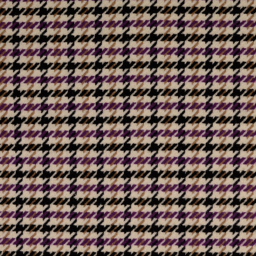 Tweed Stoff Hahnentritt Lila Schwarz – Wollmix
