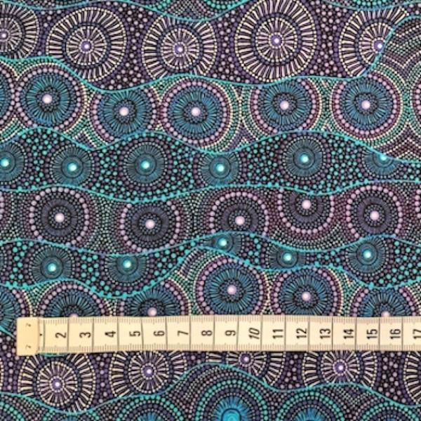 ALPARA SEEDS BLUE Aborigines Stoff aus Australien