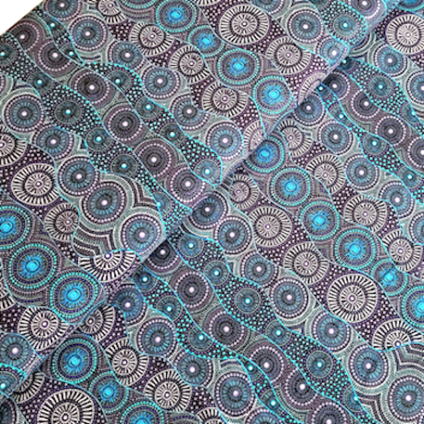 ALPARA SEEDS BLUE Aborigines Stoff aus Australien