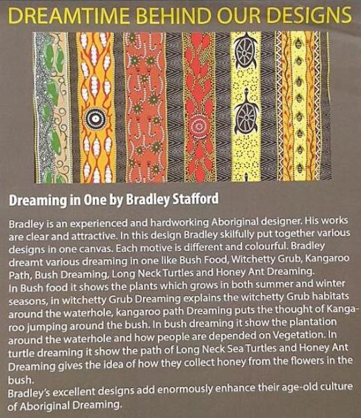 Aborigines Stoff aus Australien "Ash Dreaming in One" aus Baumwolle, Meterware von ETHNOstoffe & mehr, mit traditionellem Muster