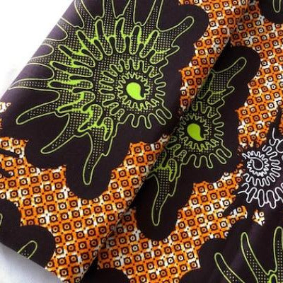 LIME-HEDGEHOG Waxprint Stoff