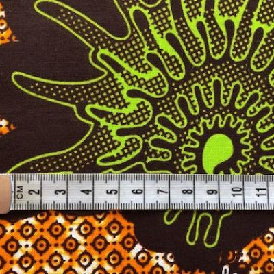 LIME-HEDGEHOG Waxprint Stoff