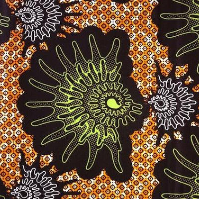 LIME-HEDGEHOG Waxprint Stoff
