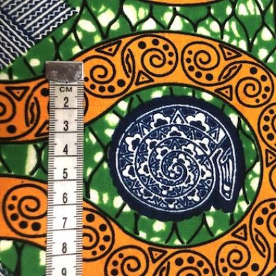 ORANGE-SERPENT Waxprint Stoff