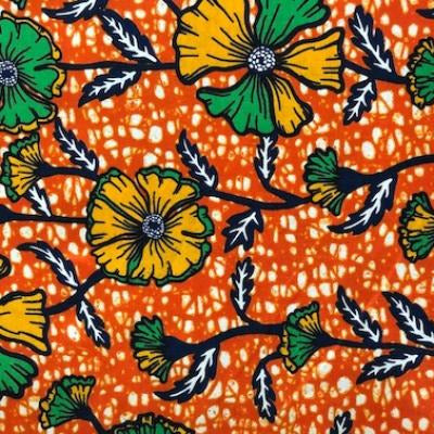 ORANGE-SUMMER-FLOWER waxprint