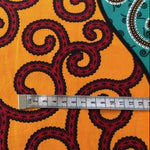 ORANGE-TURQUOISE-SERPENT Waxprint Stoff