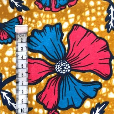 PINK-BLUE-SUMMER-FLOWER waxprint