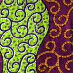 PURPLE-LIME-SERPENT Waxprint Stoff