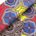 RED-BLUE-ORNAMENT Waxprint Stoff