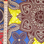 RED-BLUE-ORNAMENT Waxprint Stoff