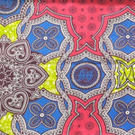 RED-BLUE-ORNAMENT Waxprint Stoff