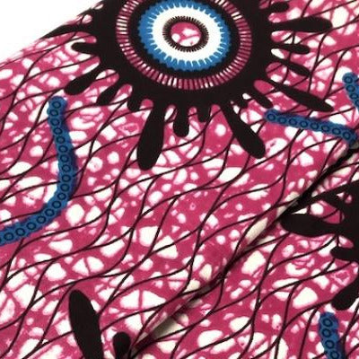 SNAKE-IN-PINK-PARADISE-Waxprint Stoff