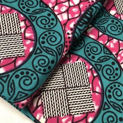 TURQUOISE-SERPENT Waxprint Stoff