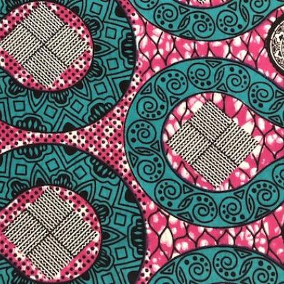TURQUOISE-SERPENT Waxprint Stoff