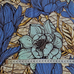 Wax Print Stoff Baumwolle blau floral Blumenmuster – Meterware afrikanisch Blue Flowers
