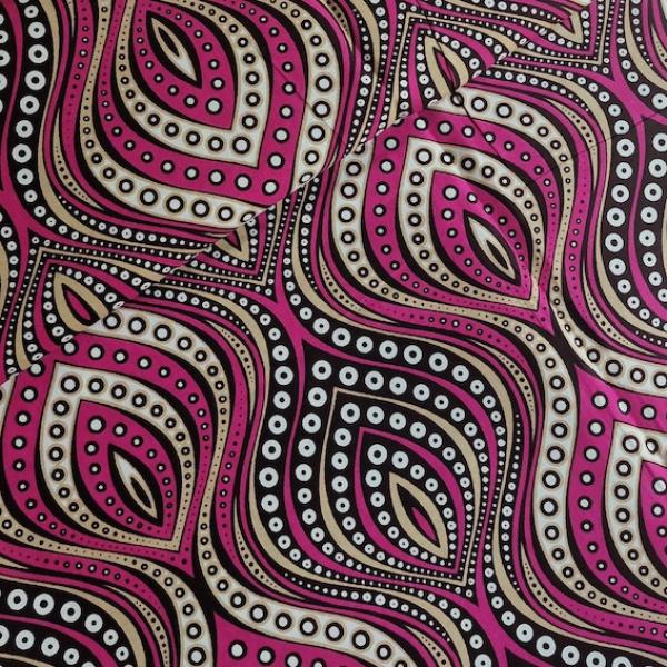 Wax Print Stoff Baumwolle pink gemustert – Meterware afrikanisch Pink Diamonds