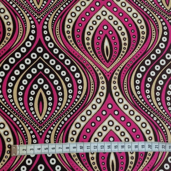 Wax Print Stoff Baumwolle pink gemustert – Meterware afrikanisch Pink Diamonds