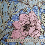 Wax Print Stoff Baumwolle rosa EMBELLISHED floral Blumenmuster – Meterware afrikanisch Rose Flowers EMBELLISHED