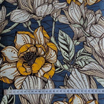 Wax Print Stoff Baumwolle gelb floral Blumenmuster – Meterware afrikanisch Yellow Flowers