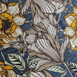 Wax Print Stoff Baumwolle gelb floral Blumenmuster – Meterware afrikanisch Yellow Flowers