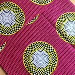 Afrikanischer Wax Print Stoff Baumwolle PINK CIRCLE