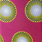 Afrikanischer Wax Print Stoff Baumwolle PINK CIRCLE