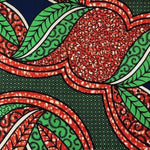 GREEN RED KNOT Waxprint Stoff