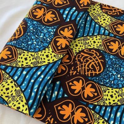 LIME ORANGE Waxprint Stoff