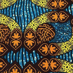 LIME ORANGE Waxprint Stoff