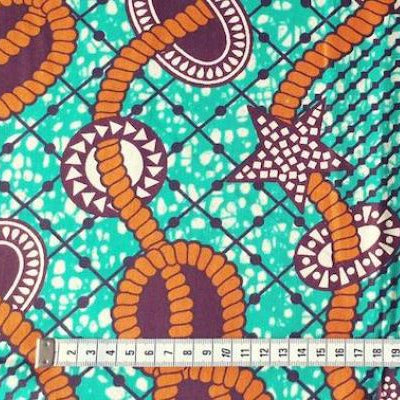 ORANGE CELEBRATION Waxprint Stoff