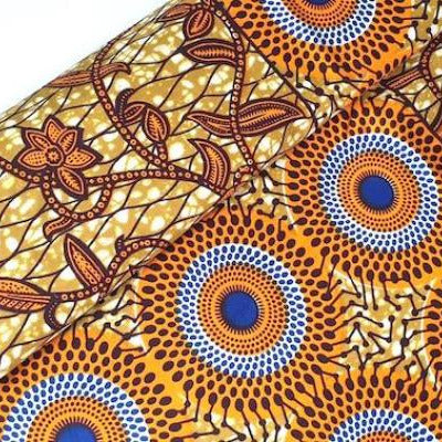 ORANGE CIRCLE JUNGLE Waxprint Stoff
