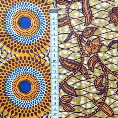 ORANGE CIRCLE JUNGLE Waxprint Stoff
