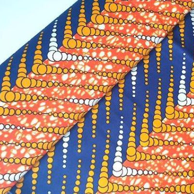 ORANGE STRIPES Waxprint Stoff