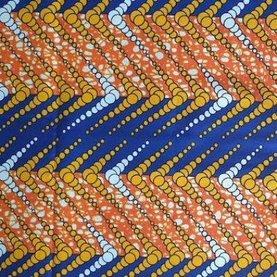 ORANGE STRIPES Waxprint Stoff