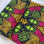 PINK LIME Waxprint Stoff