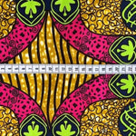 PINK LIME Waxprint Stoff