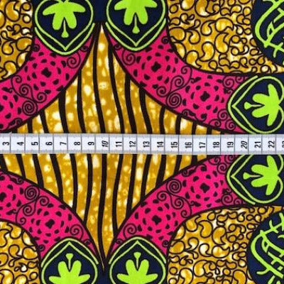 PINK LIME Waxprint Stoff