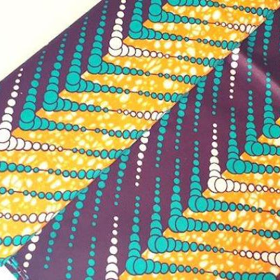 TURQUOISE STRIPES Waxprint Stoff