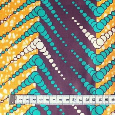 TURQUOISE STRIPES Waxprint Stoff
