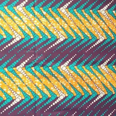 TURQUOISE STRIPES Waxprint Stoff