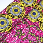 YELLOW CIRCLE JUNGLE Waxprint Stoff