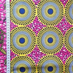 YELLOW CIRCLE JUNGLE Waxprint Stoff