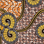 Afrikanischer Wax Print Stoff Baumwolle YELLOW FERN | Meterware