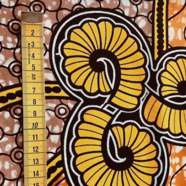 Afrikanischer Wax Print Stoff Baumwolle YELLOW FERN | Meterware