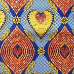 YELLOW HEART Waxprint Stoff