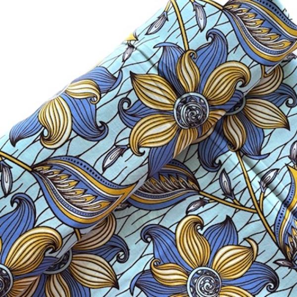 Afrikanischer Wax Print Stoff Baumwolle BEAUTIFUL FLOWERS | Meterware